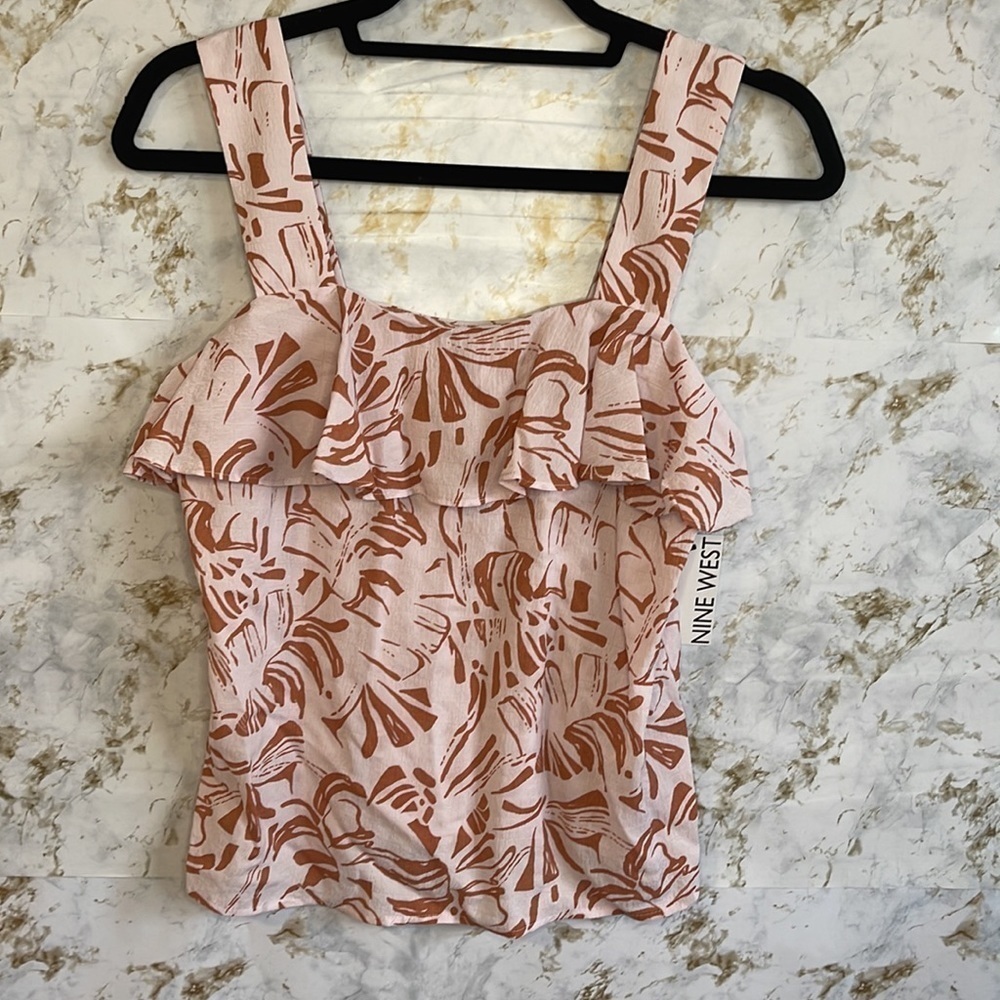 Nine West Ruffle Wide Strap Tank l SIZE XS - Picture 3 of 8